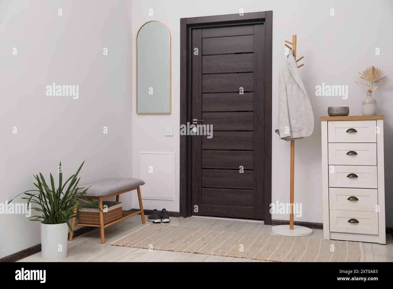 White Finish Wooden Corner Hall Tree Coat Rack Hat 4 Hooks Storage Stand Bench | UK