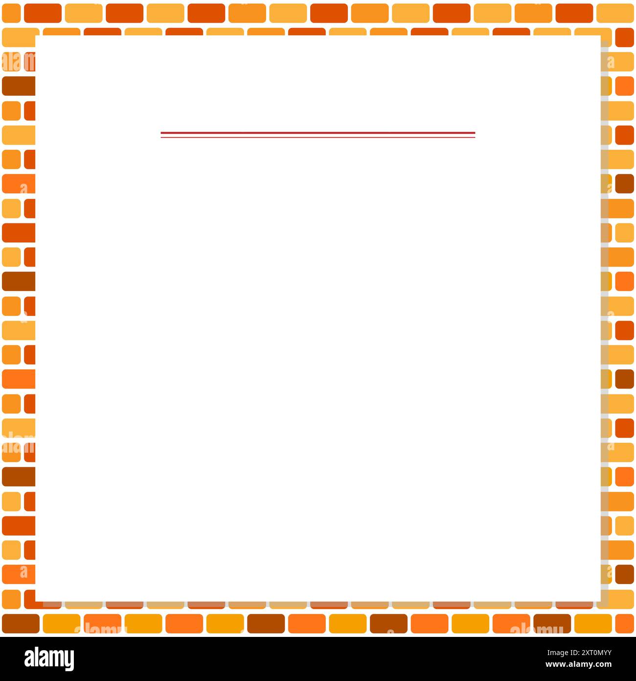 Brick frame with empty space for your text. Vector illustration. Stock Vector