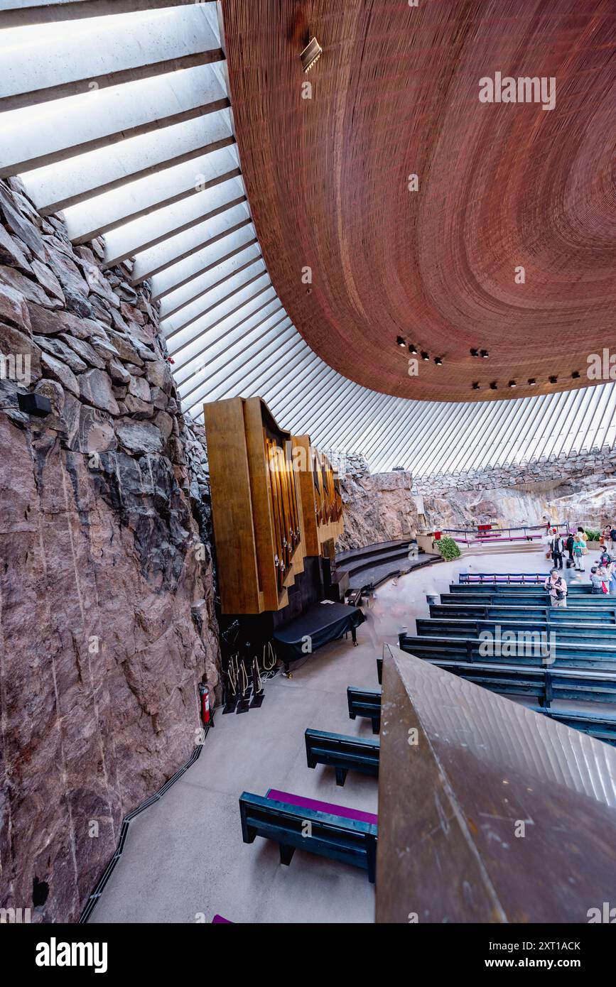 The Interior of the Temppeliaukio Church in Helsinki, Finland ...