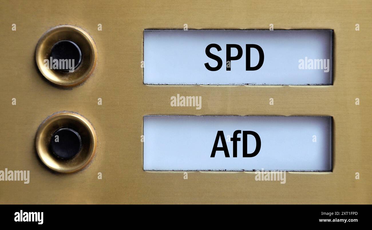 Klingelschilder mit Partei SPD und AfD Klingelschilder mit Partei SPD ...