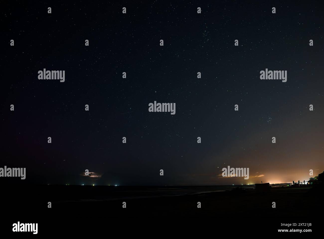 Lightning thunderstorm flash over the night sky Stock Photo - Alamy