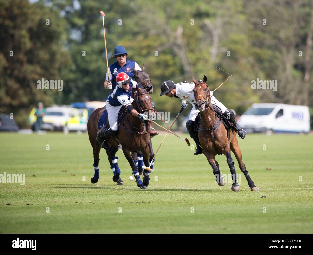 Polo action at Beaufort Polo Club. Stock Photo
