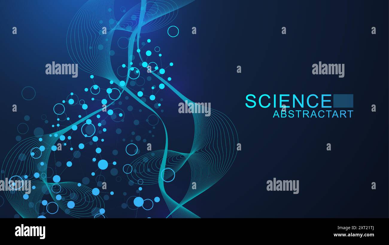 Modern abstract molecules structure for science or medical background ...