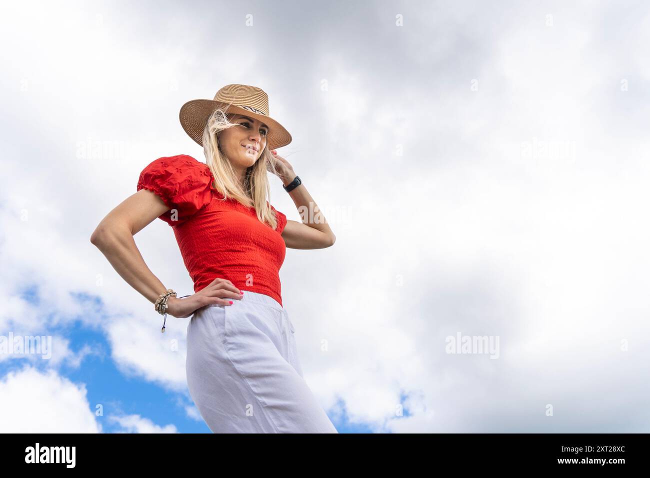 Caucasian woman in red hi-res stock photography and images - Alamy