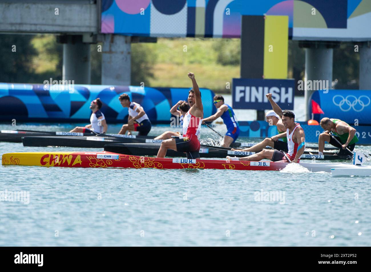 LIU Hao, JI Bowen (Volksrepublik China) jubeln ueber den Sieg, Canadier