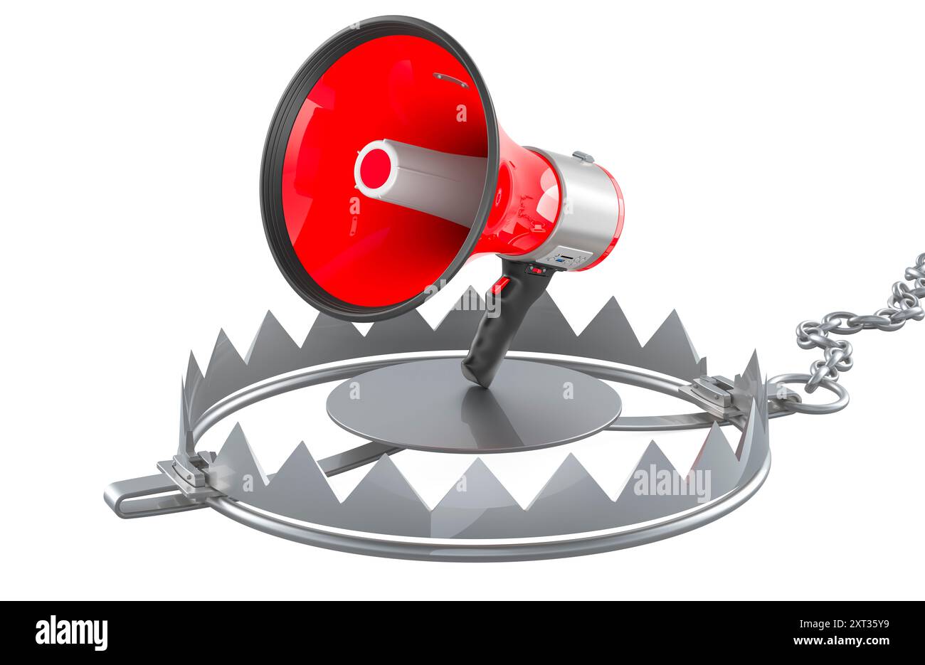 Bear Trap with Megaphone, 3D rendering isolated on white background ...