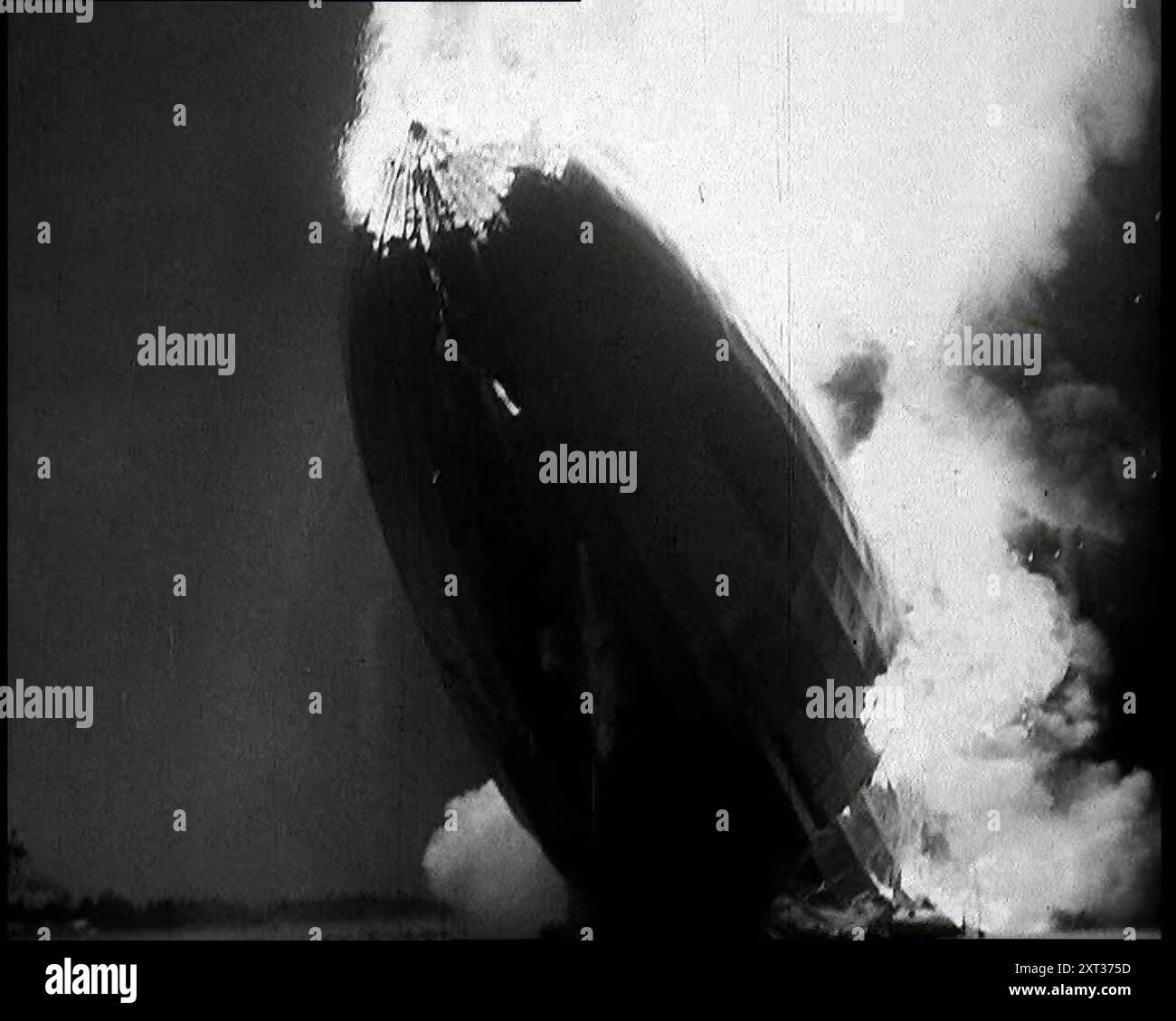 The German Airship, the Hindenburg, its Rear Half Destroyed And ...