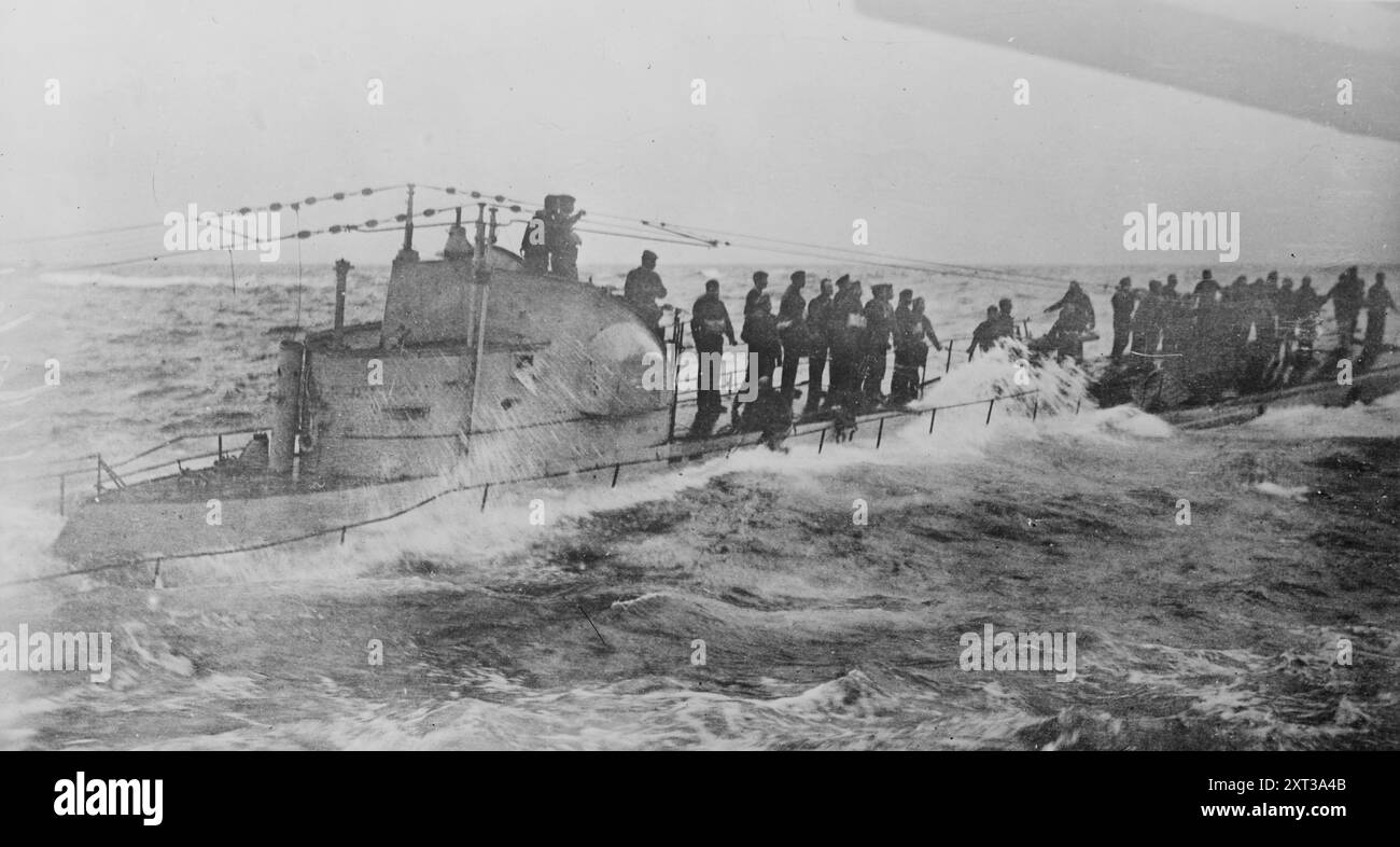 WW1 1917 photo destroyer USS Fanning depth charging German submarine