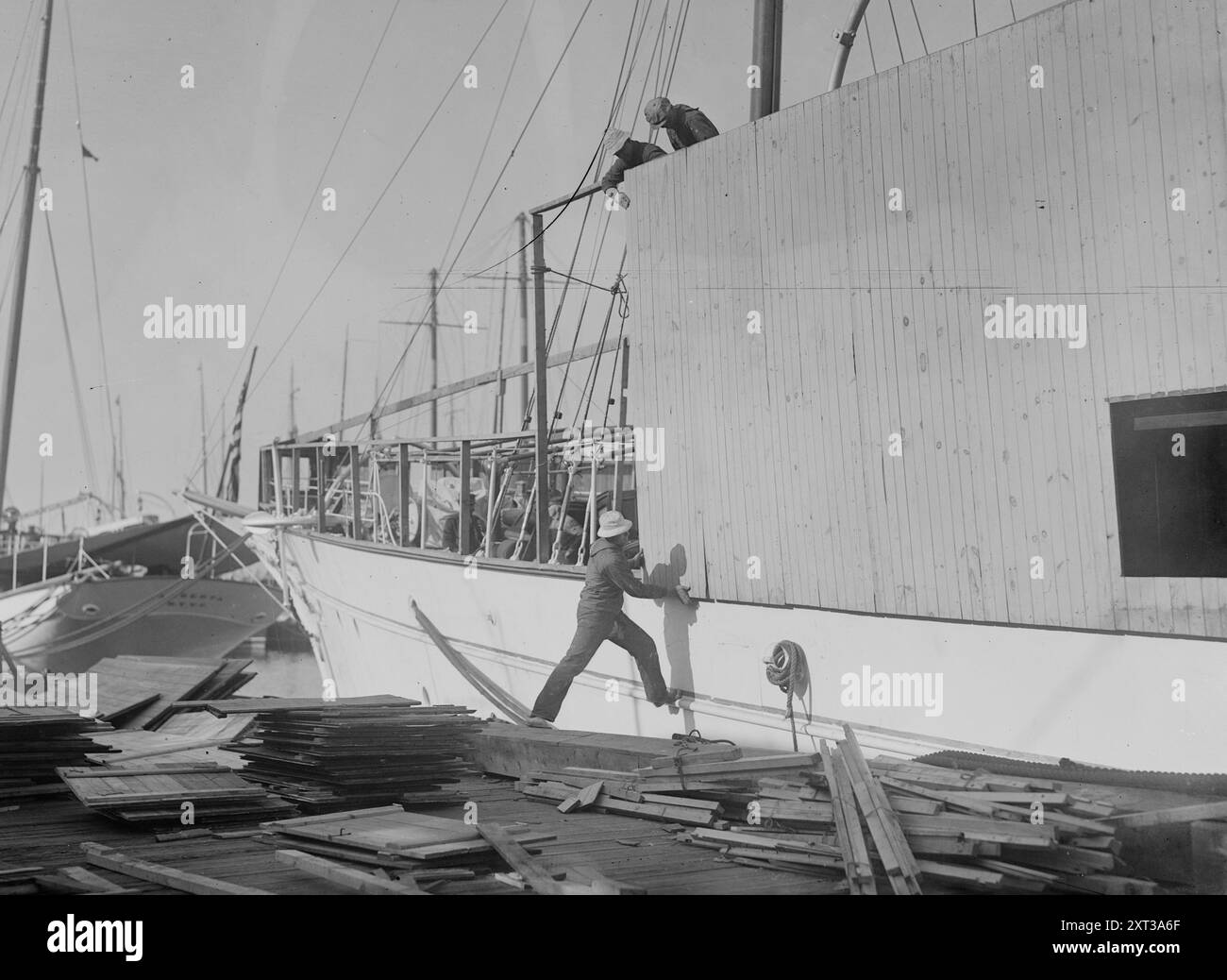 Housing yacht for winter (&amp;quot;Owera&amp;quot;), between 1917 and c1920. Shows ...