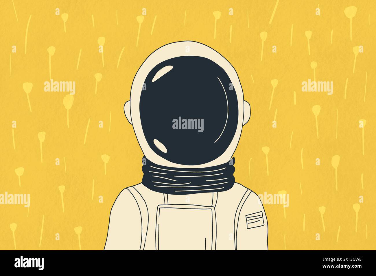 Stylized vector illustration of an astronaut with a reflective helmet ...