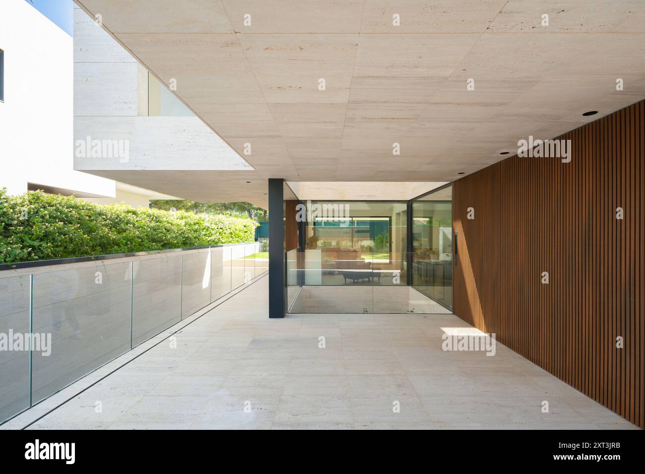 Picture of A sophisticated modern house featuring minimalist design with large ...