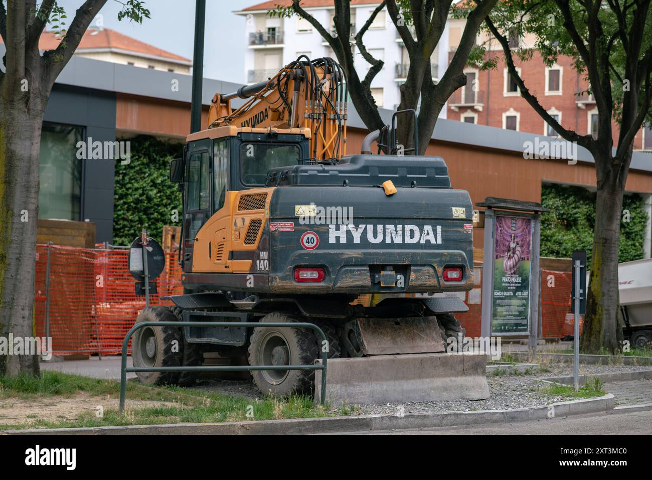 hyundai logo, detail heavy vehicle, excavator is an essential machine ...