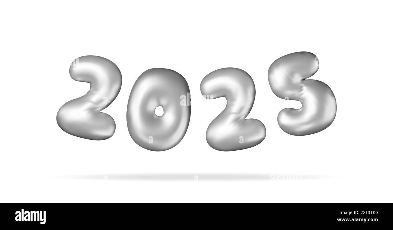 3d silver balloon 2025 new year symbol Stock Vector Image & Art Alamy