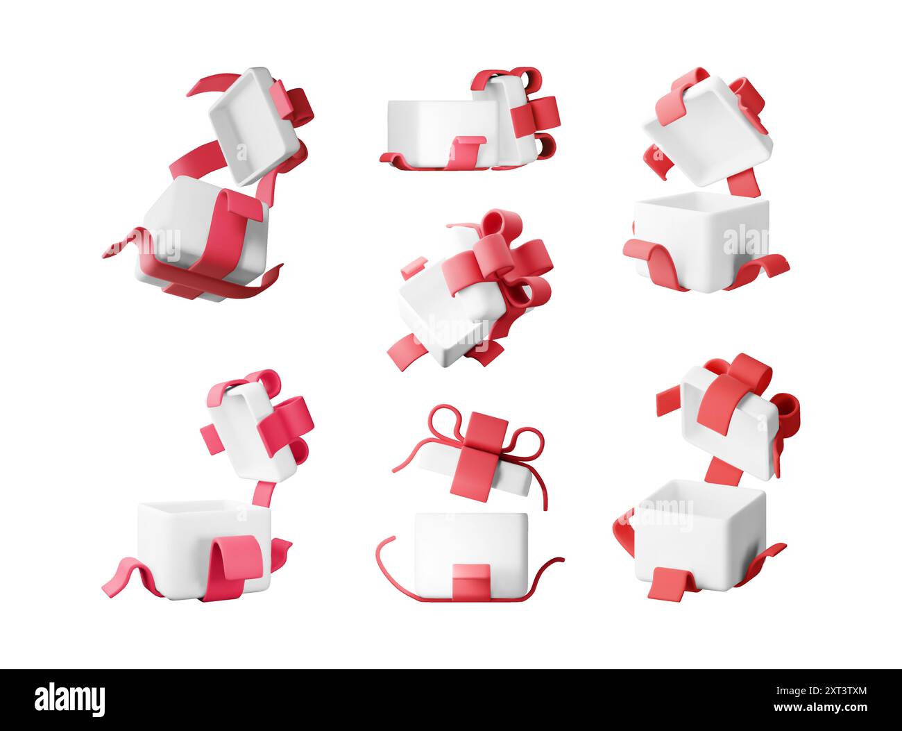 3D open gift box set isolated Stock Vector Image & Art - Alamy