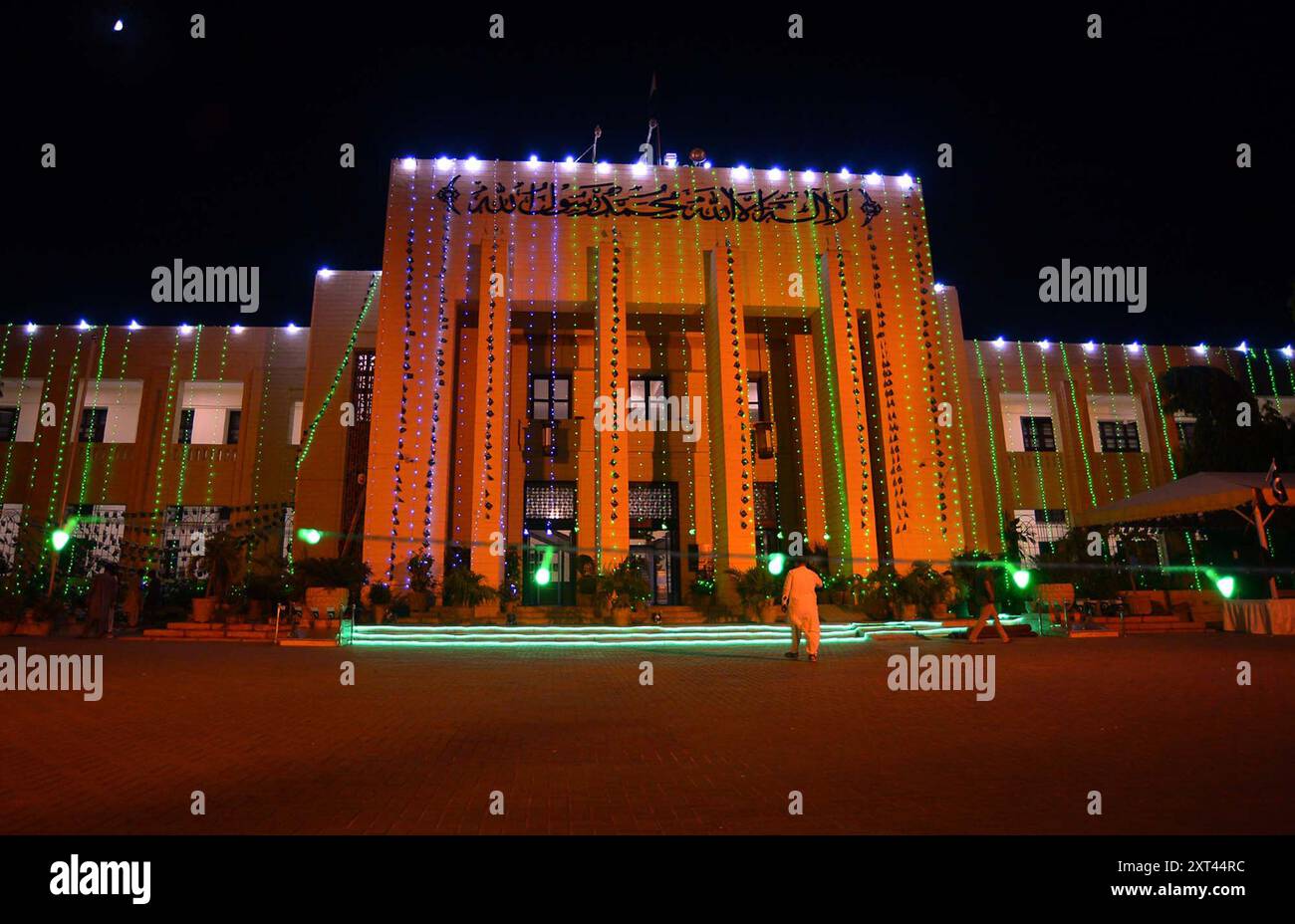 Pakistan Main Building A beautiful illuminated view of Sindh Assembly building in connection ...