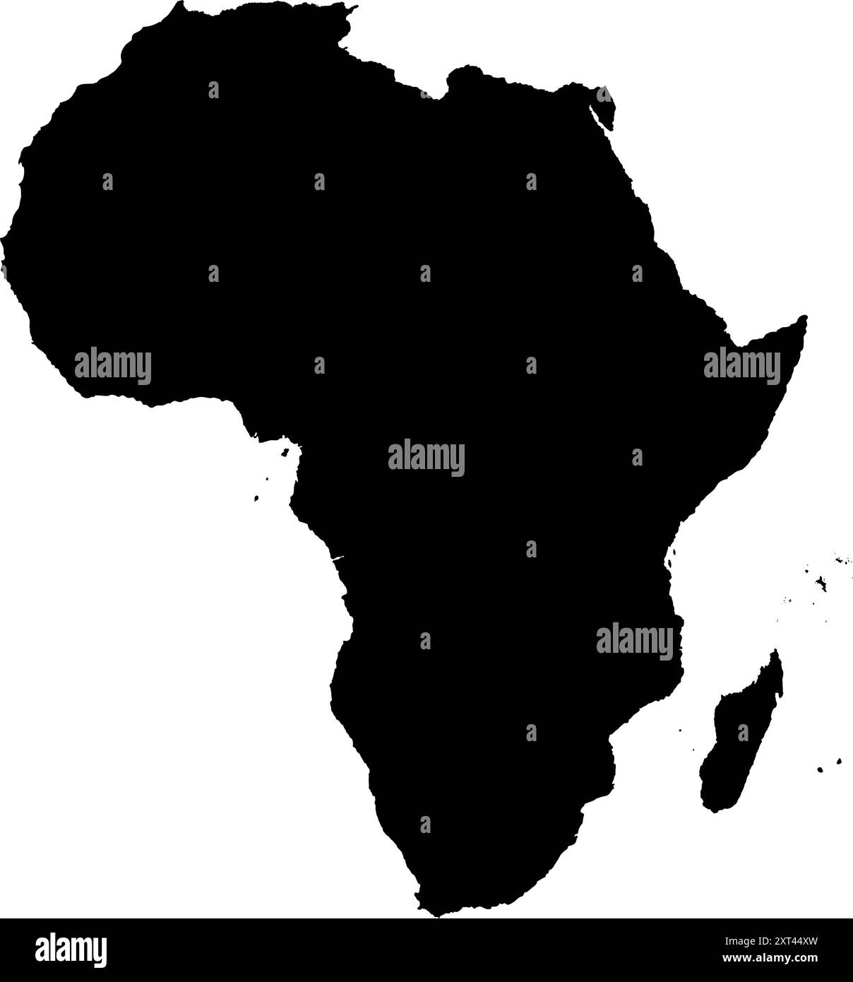 Africa map silhouette vector illustration Stock Vector