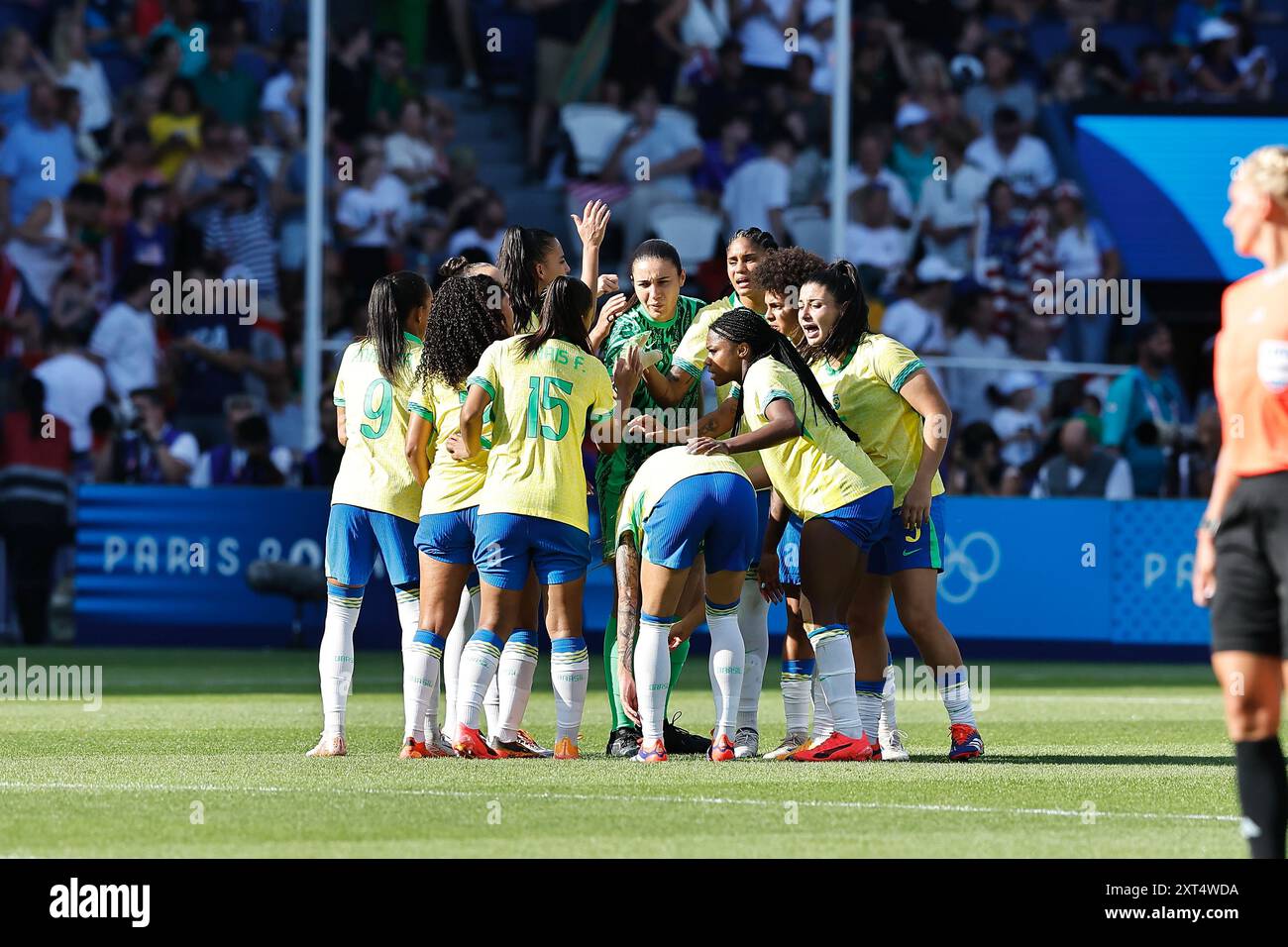 Paris, France. 10th Aug, 2024. Brazil team group (BRA) Football/Soccer ...