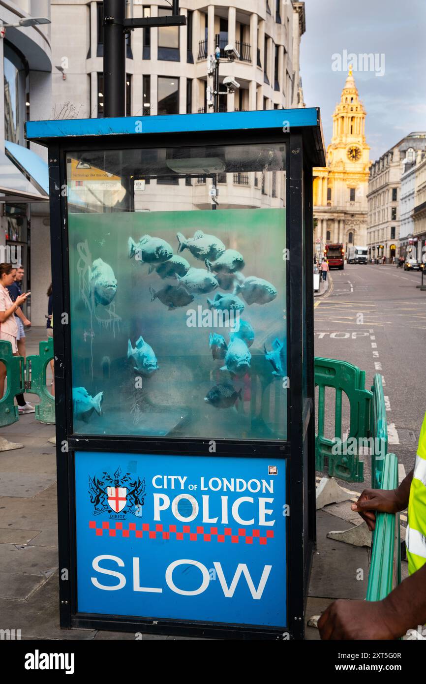 Banksy police box hi-res stock photography and images - Alamy