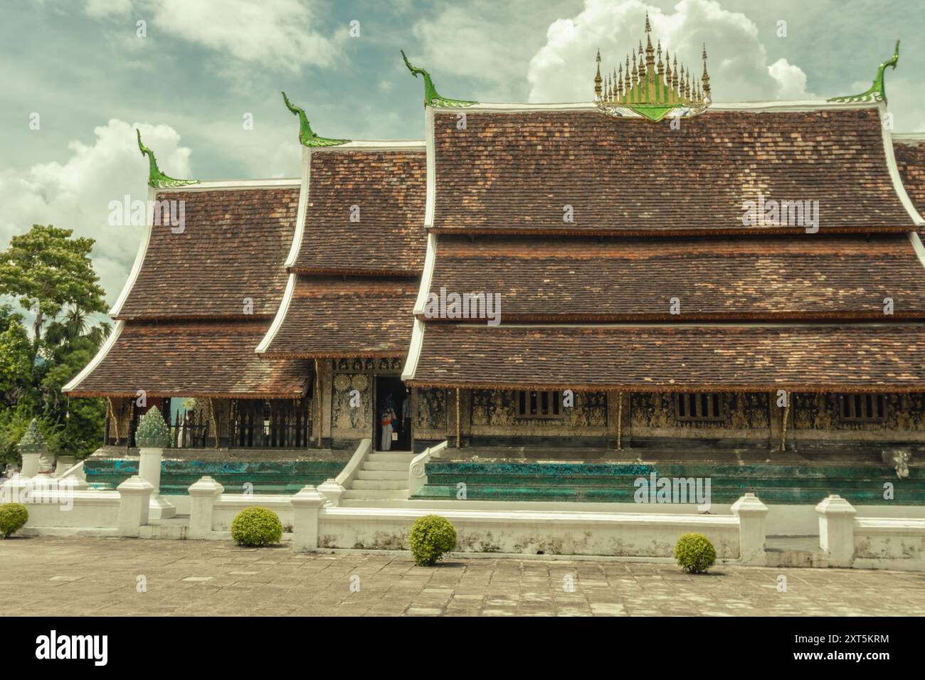 Wat Xieng Thong Sim Buddhist temple at the northern tip of the Luang ...