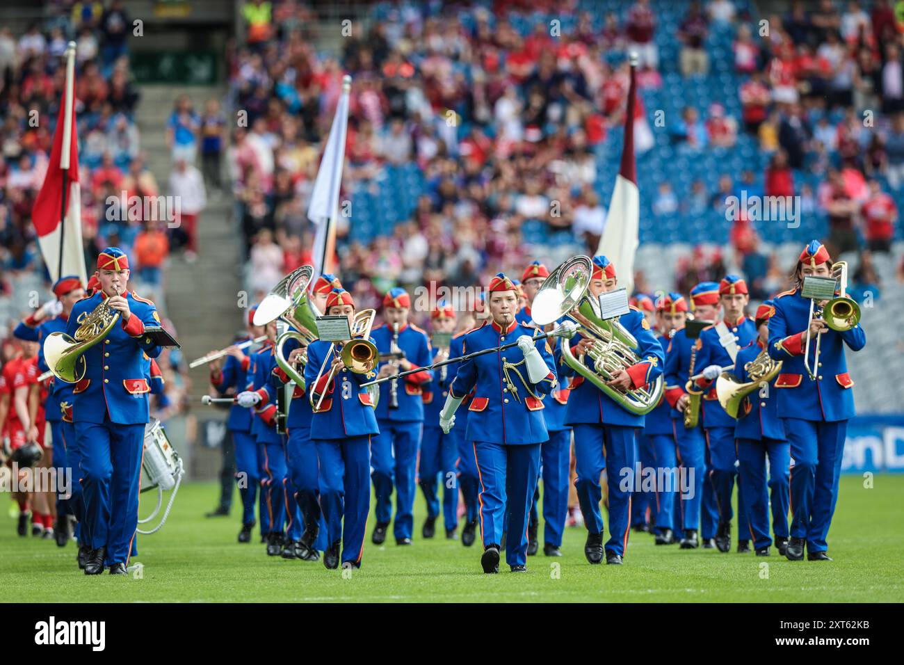 August 11tth, 2024, Marching band during the All Ireland Camogie Final: Cork vs Galway, played at Croke Park, Dublin, Ireland Stock Photo