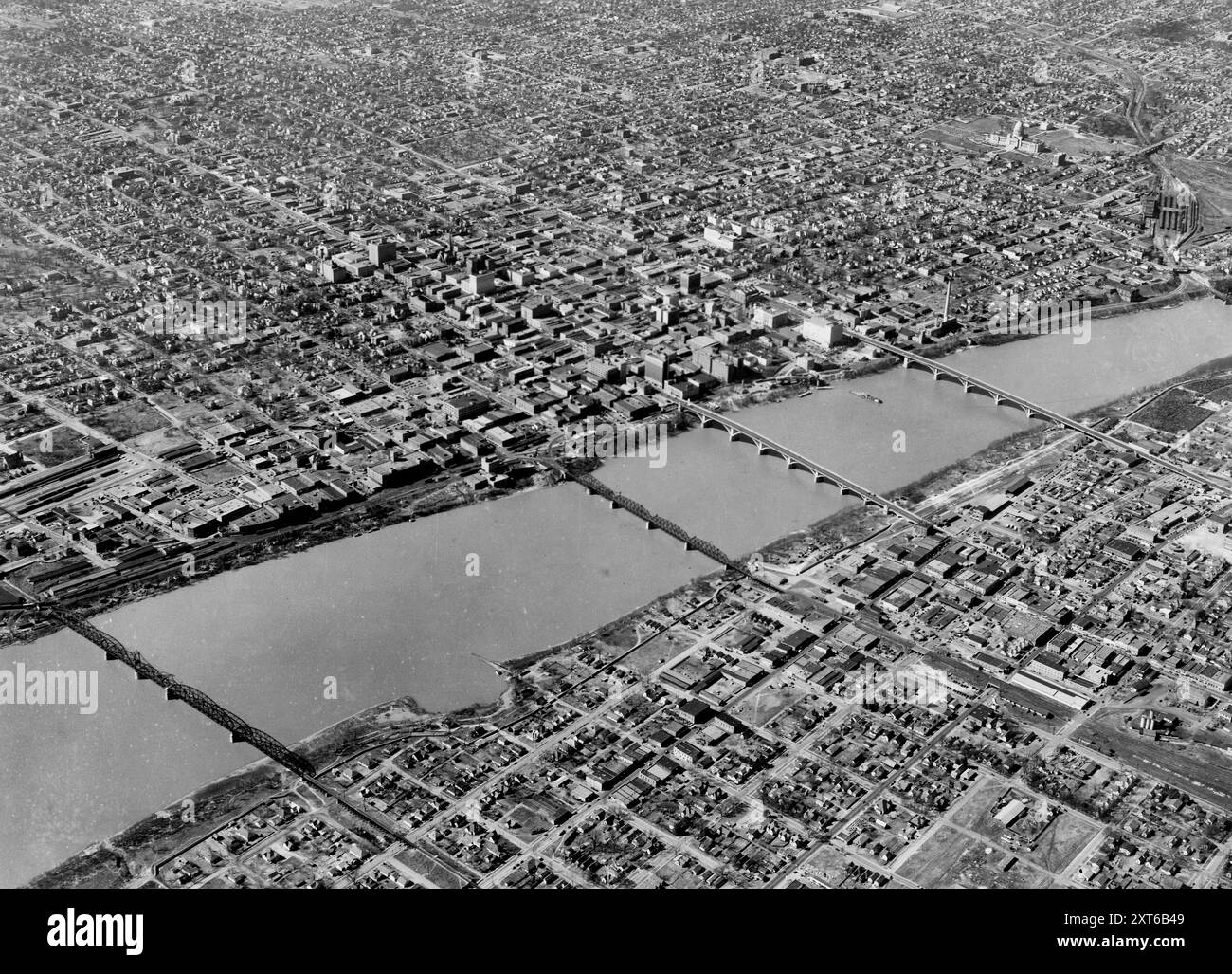 Aerial view of Little Rock, Arkansas, circa 1940s Stock Photo - Alamy
