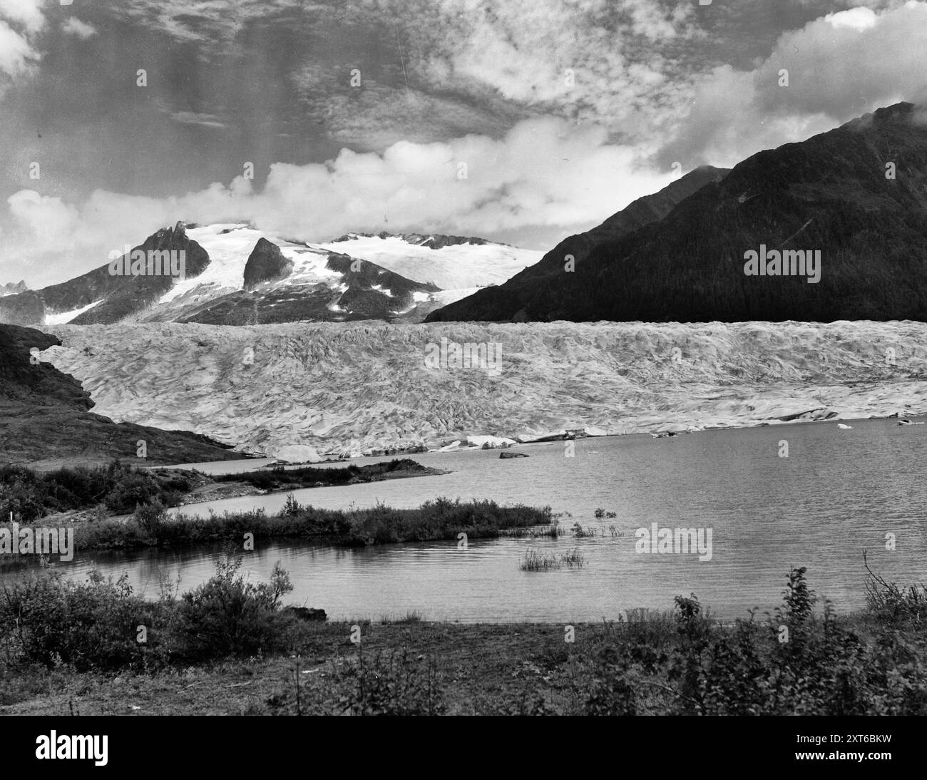 View of Mendenhall Glacier, Alaska circa 1930s Stock Photo