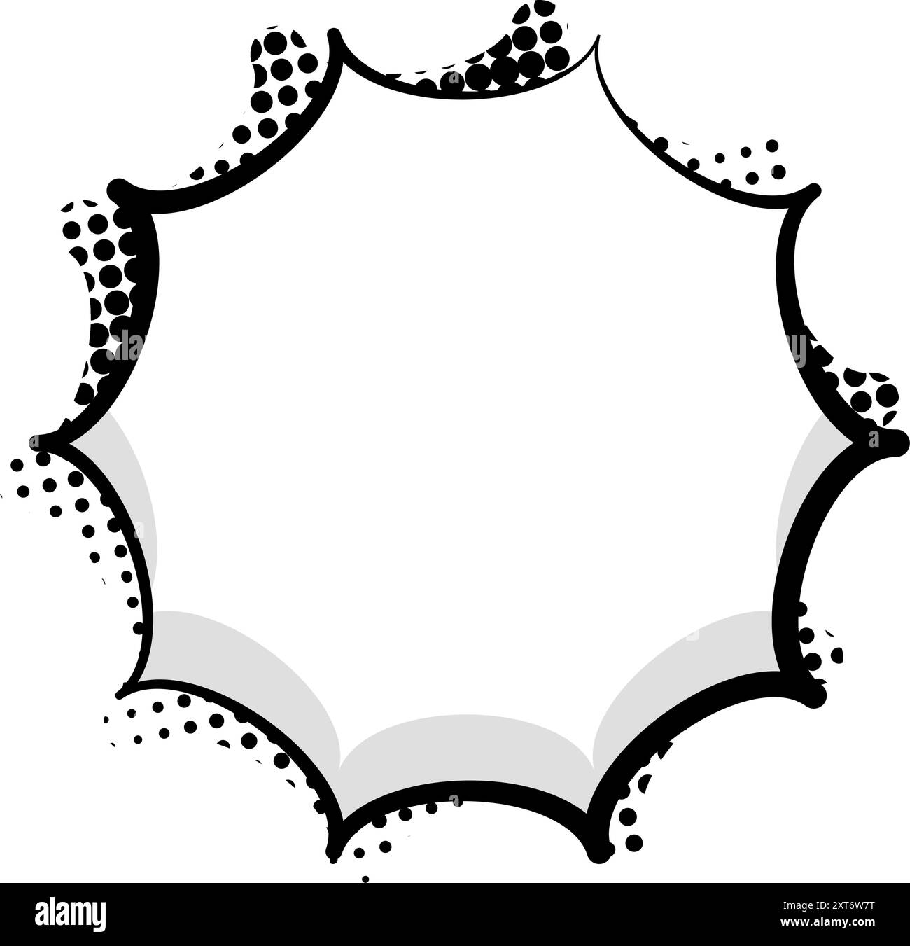 Comic-style speech bubble with halftone dot pattern design Stock Vector ...