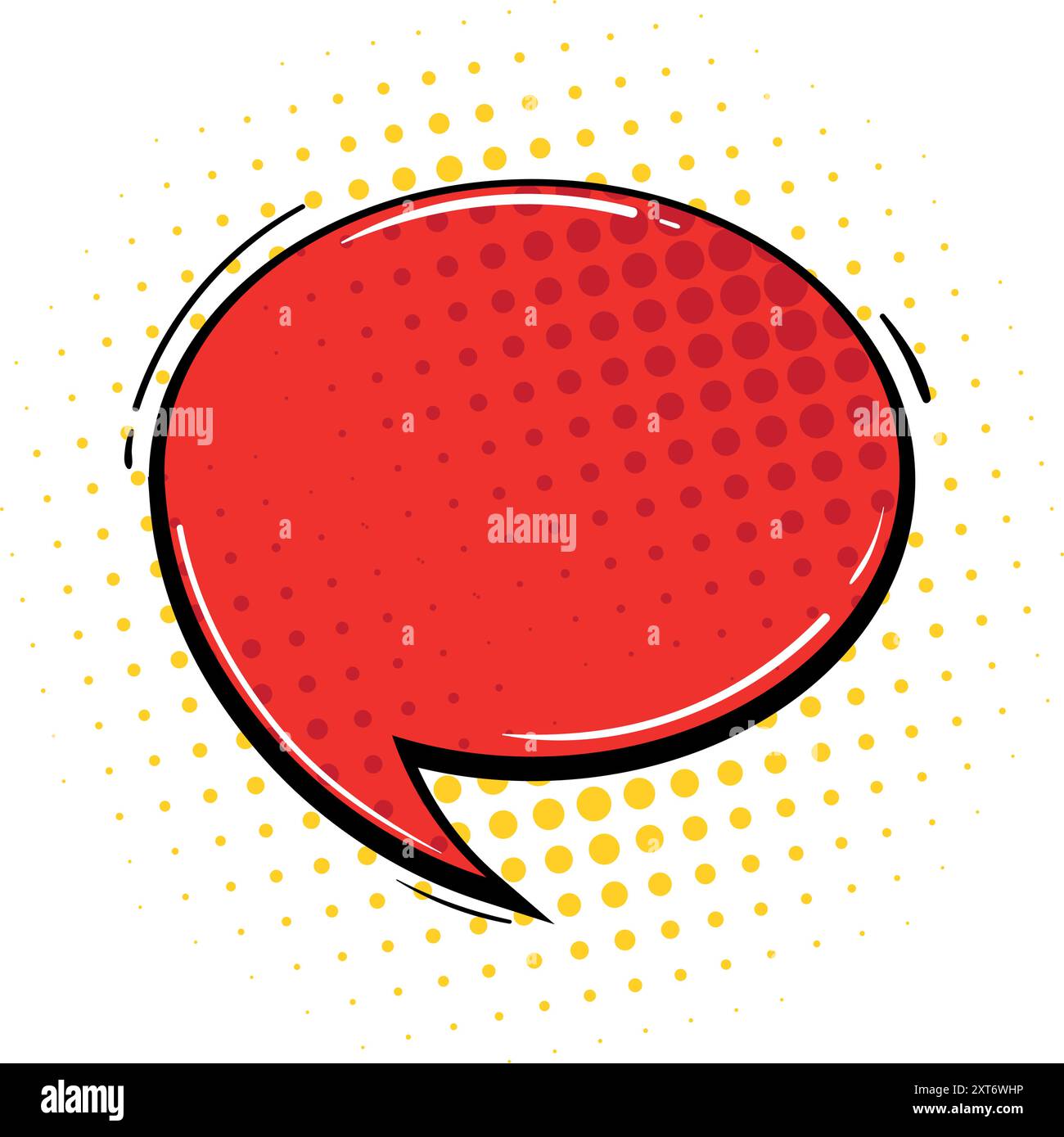 Comic-style speech bubble with halftone dot pattern design Stock Vector ...