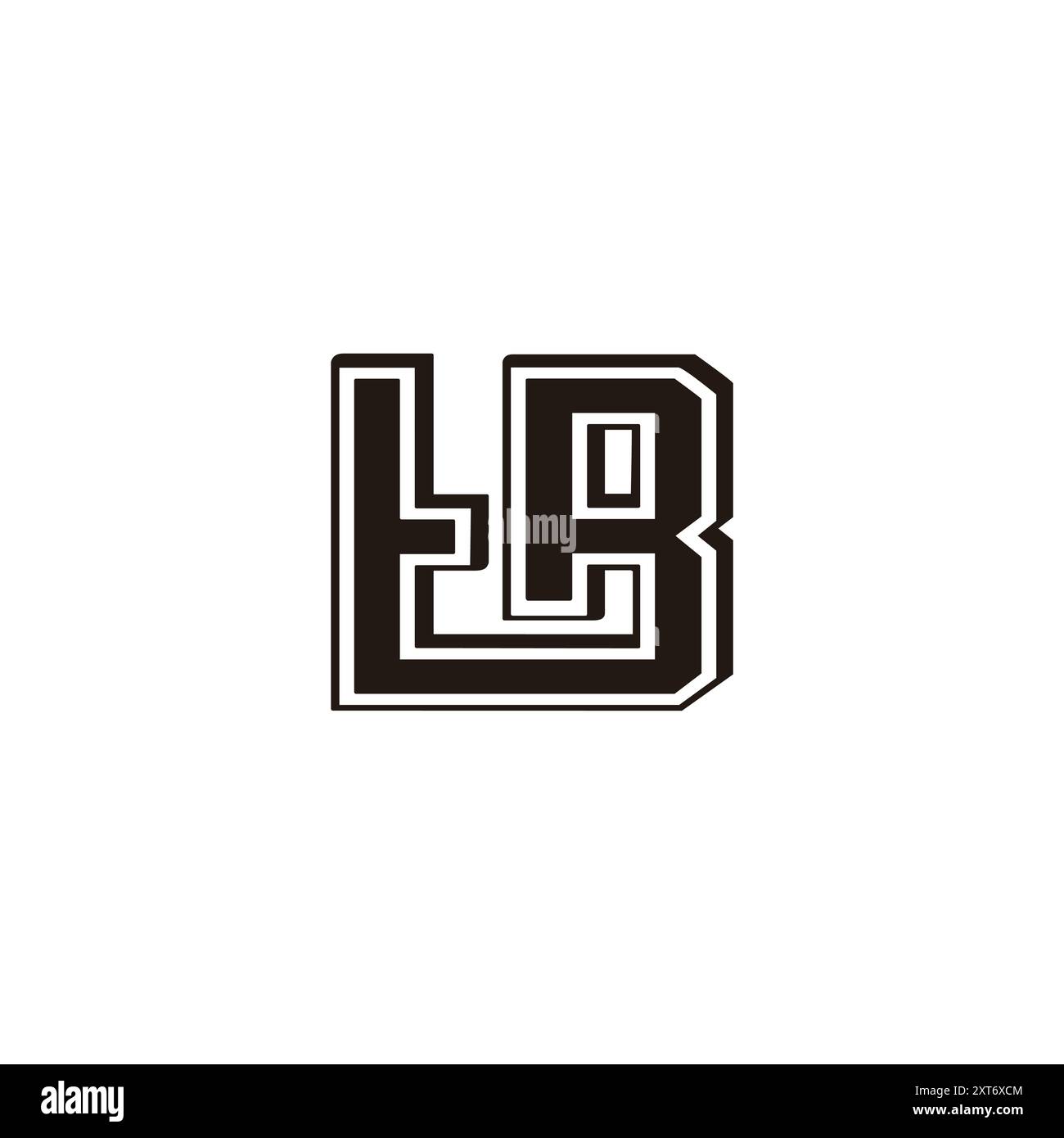 letter tr tb simple stripes outline logo vector Stock Vector