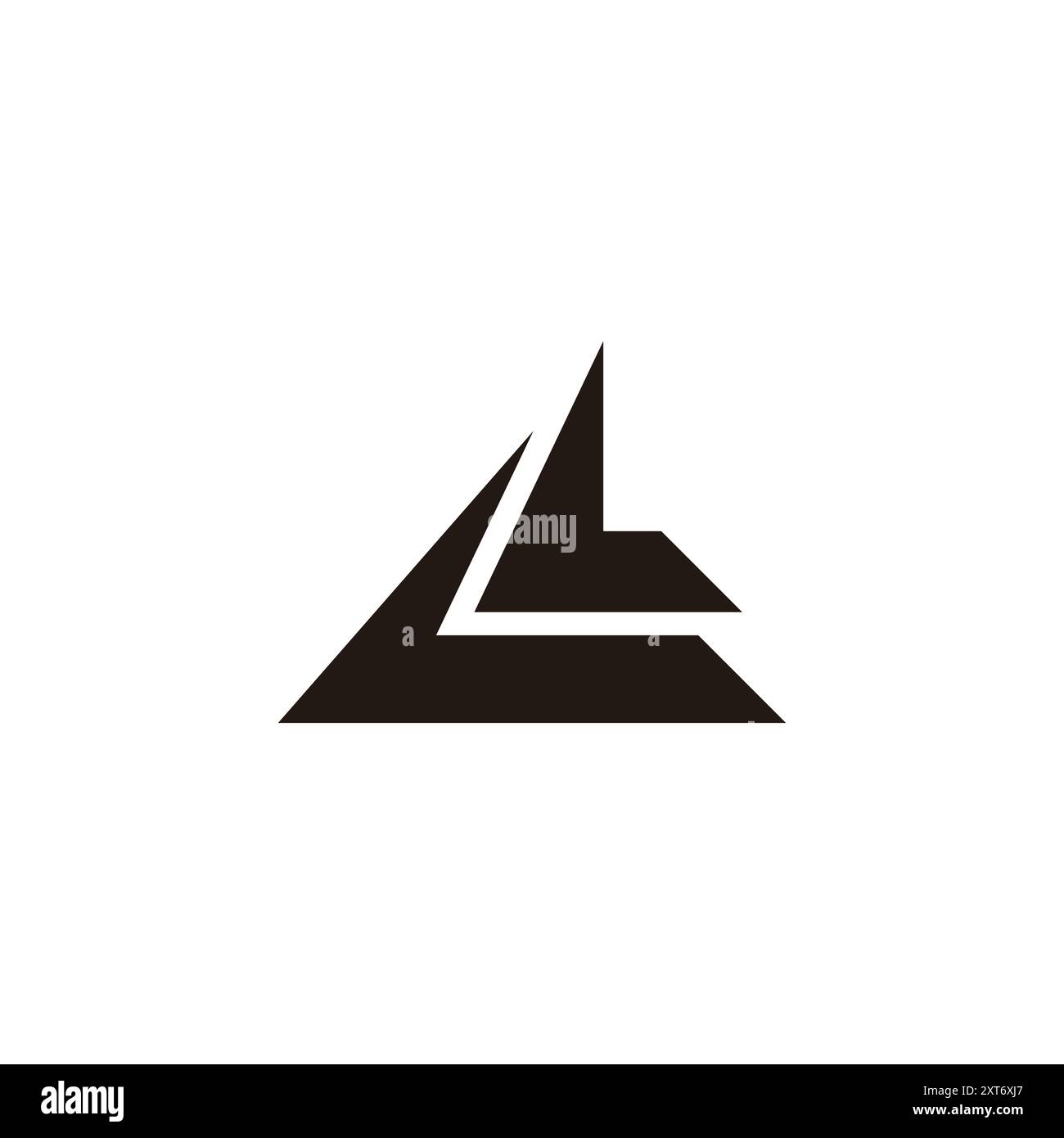 letter l stripes abstract triangle logo vector Stock Vector