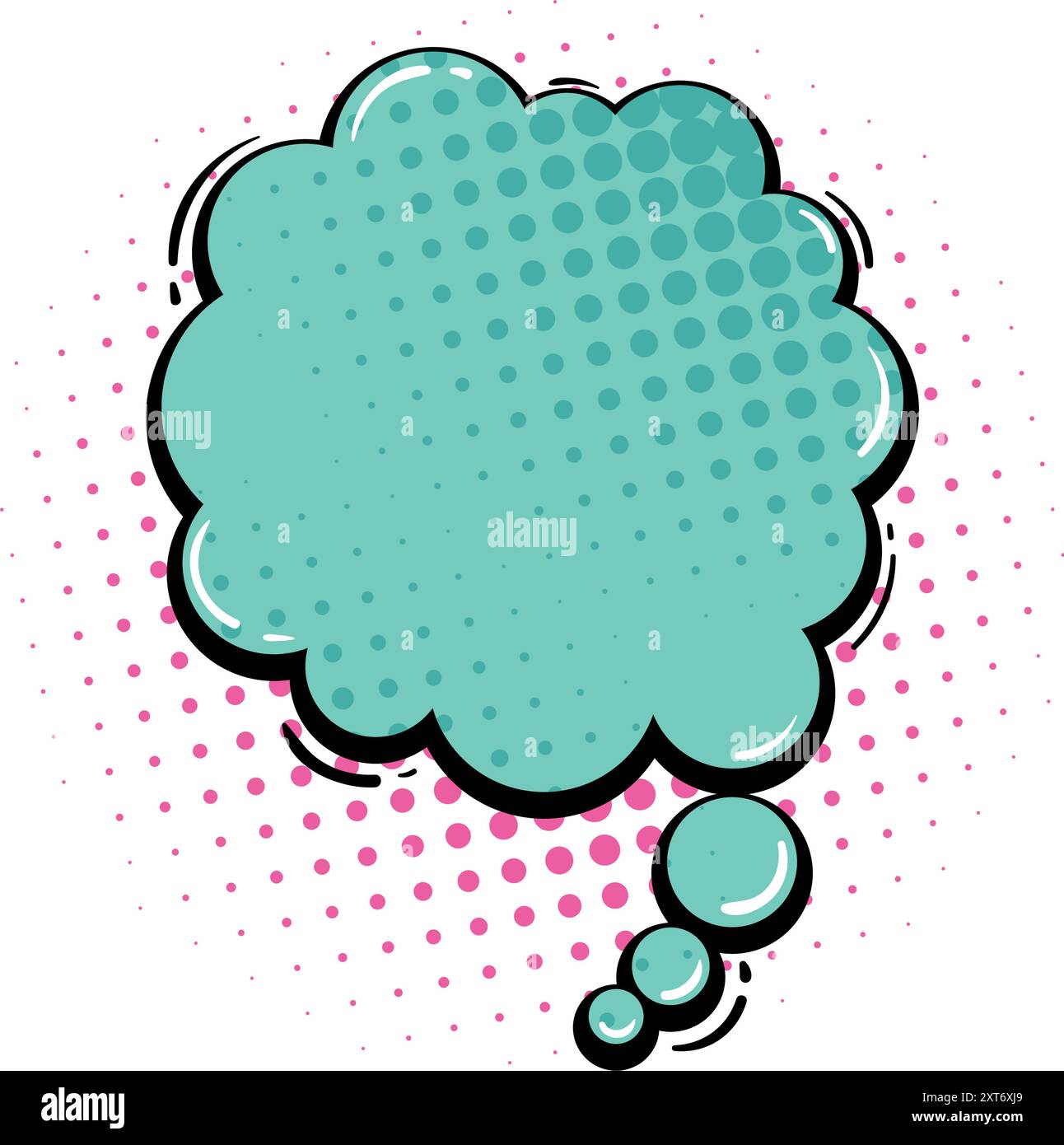 Comic-style speech bubble with halftone dot pattern design Stock Vector ...