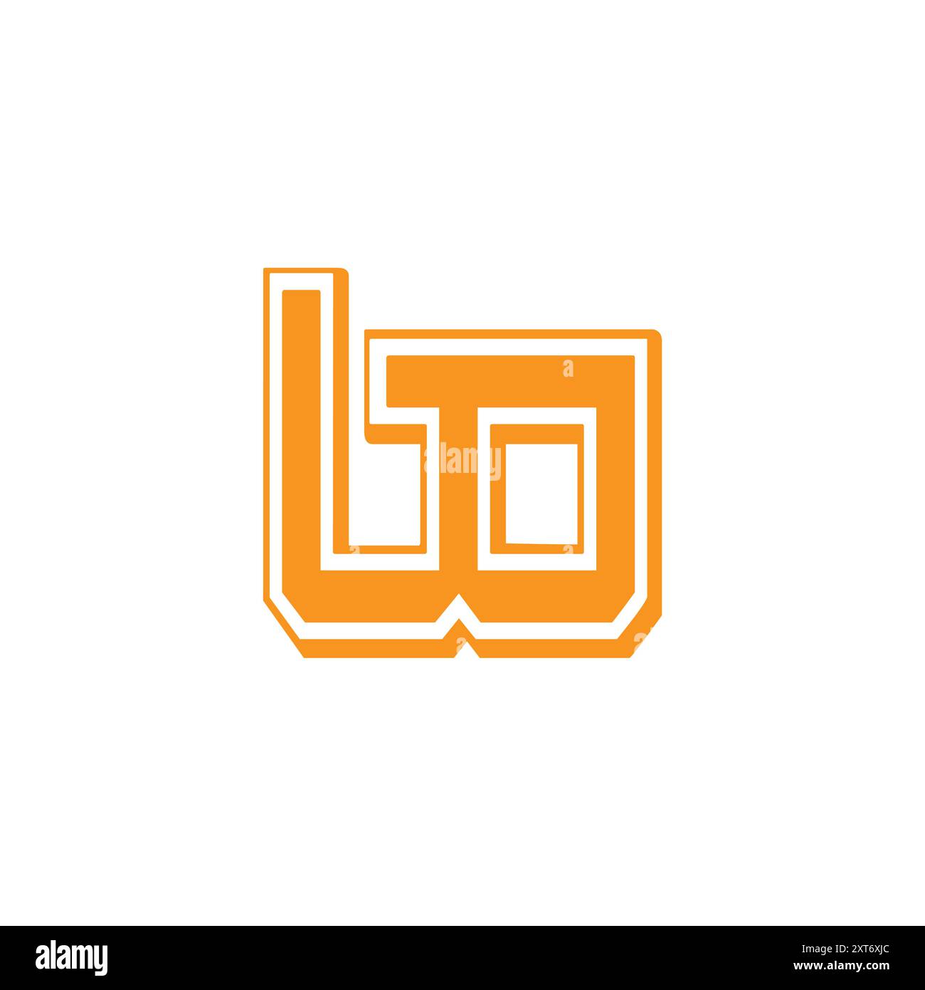 letter bo simple geometric outline stripes logo vector Stock Vector