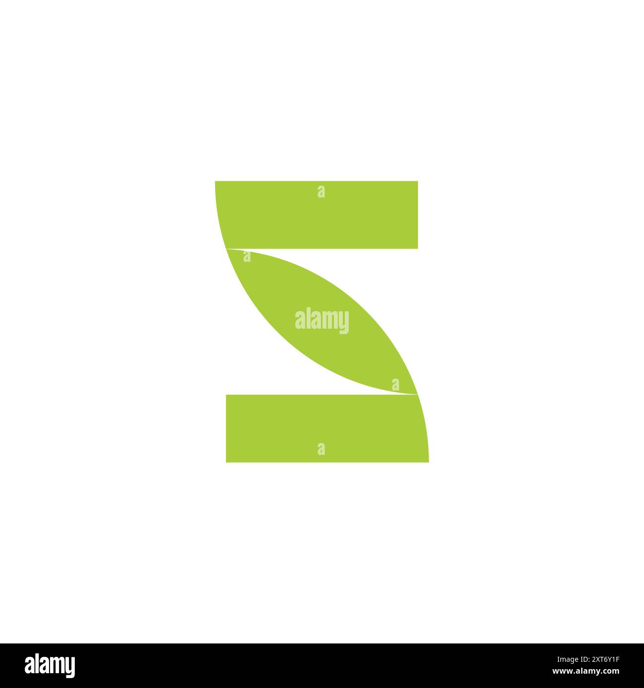 letter s leaf green simple geometric logo vector Stock Vector
