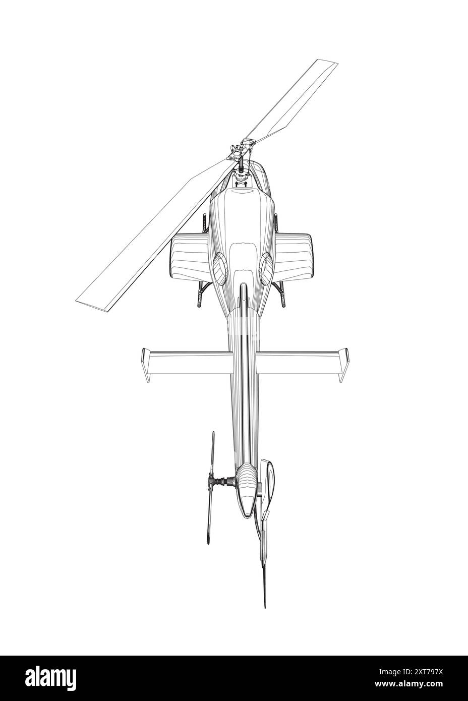 Helicopter detailed outline. Vector isolated on a white background ...