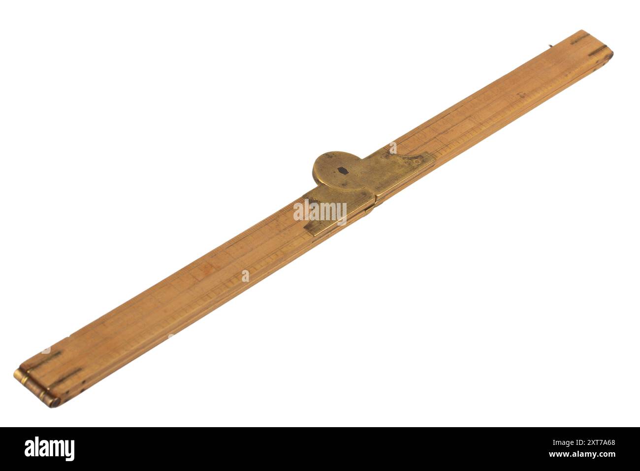 Old Level Ruler Image Vintage old folding ruler. Isolated on white background Stock Photo - Alamy