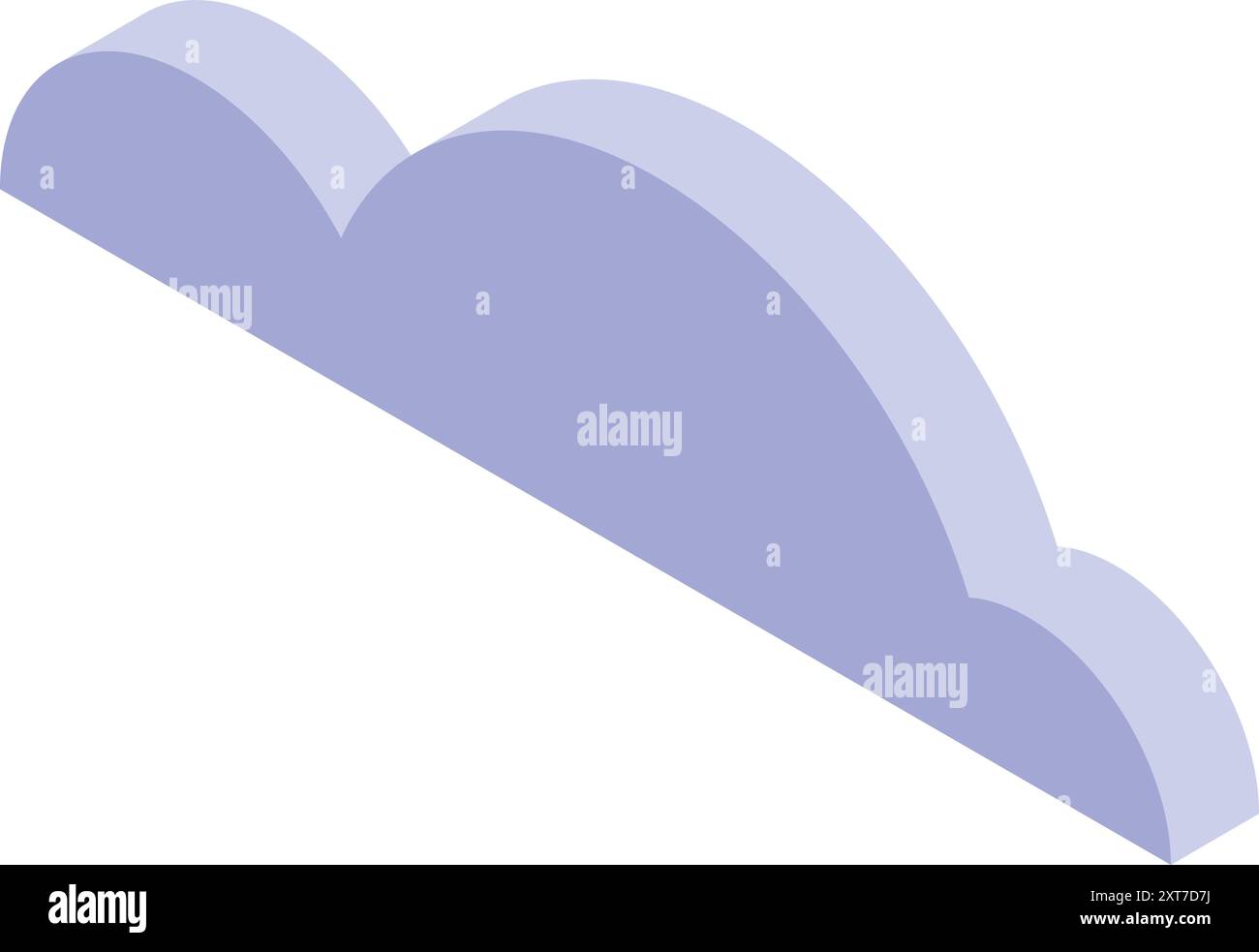Purple cloud computing symbol floating with isometric projection Stock Vector