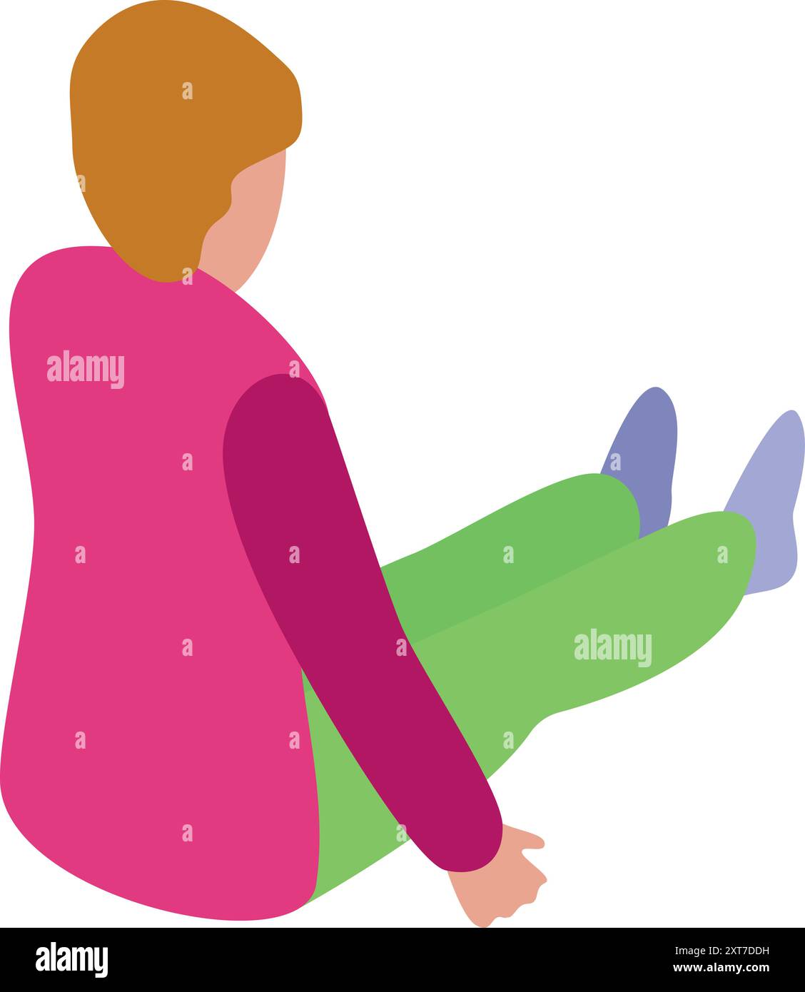 Serene back view young woman Stock Vector Images - Alamy