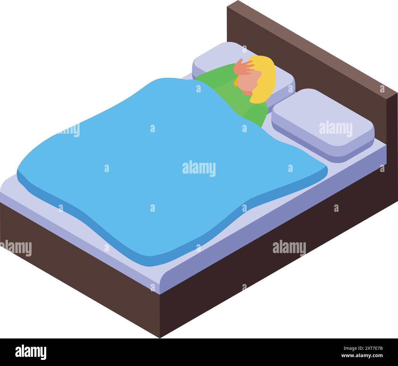 Woman sleep bed dark room Stock Vector Images - Alamy