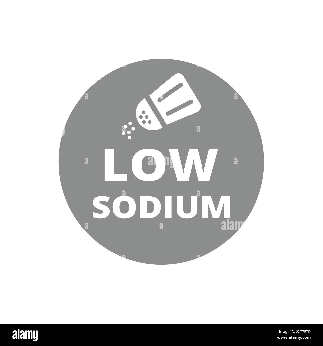 Low sodium vector label. Healthy eating, low salt food sticker. Stock Vector