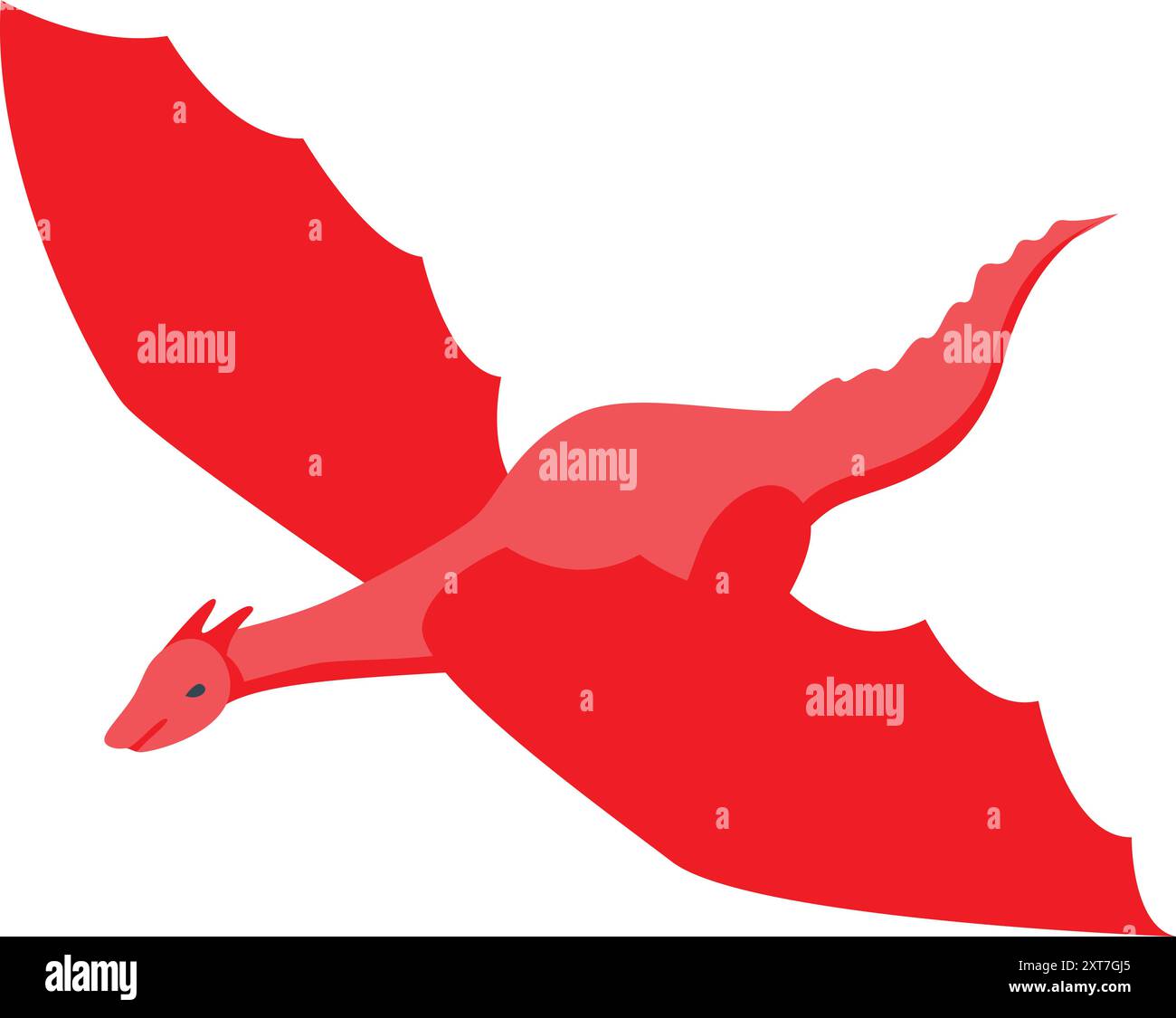 Red dragon flying and spreading its big wings Stock Vector Image & Art ...