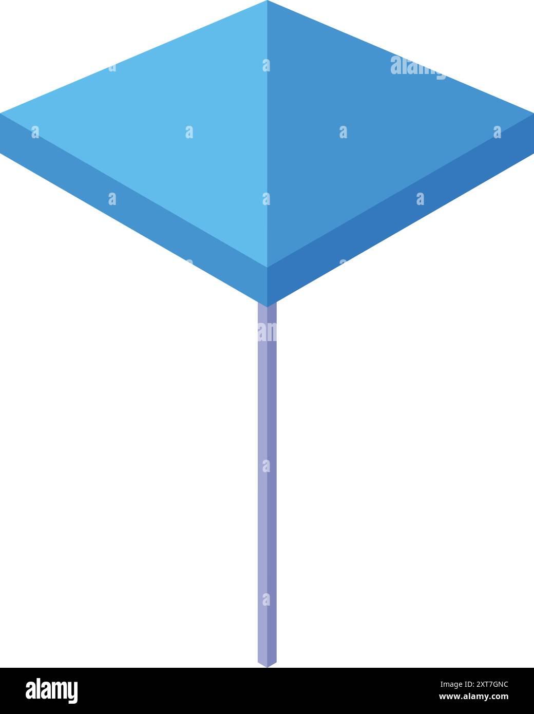 Blue beach umbrella providing shade isometric icon isolated on white ...