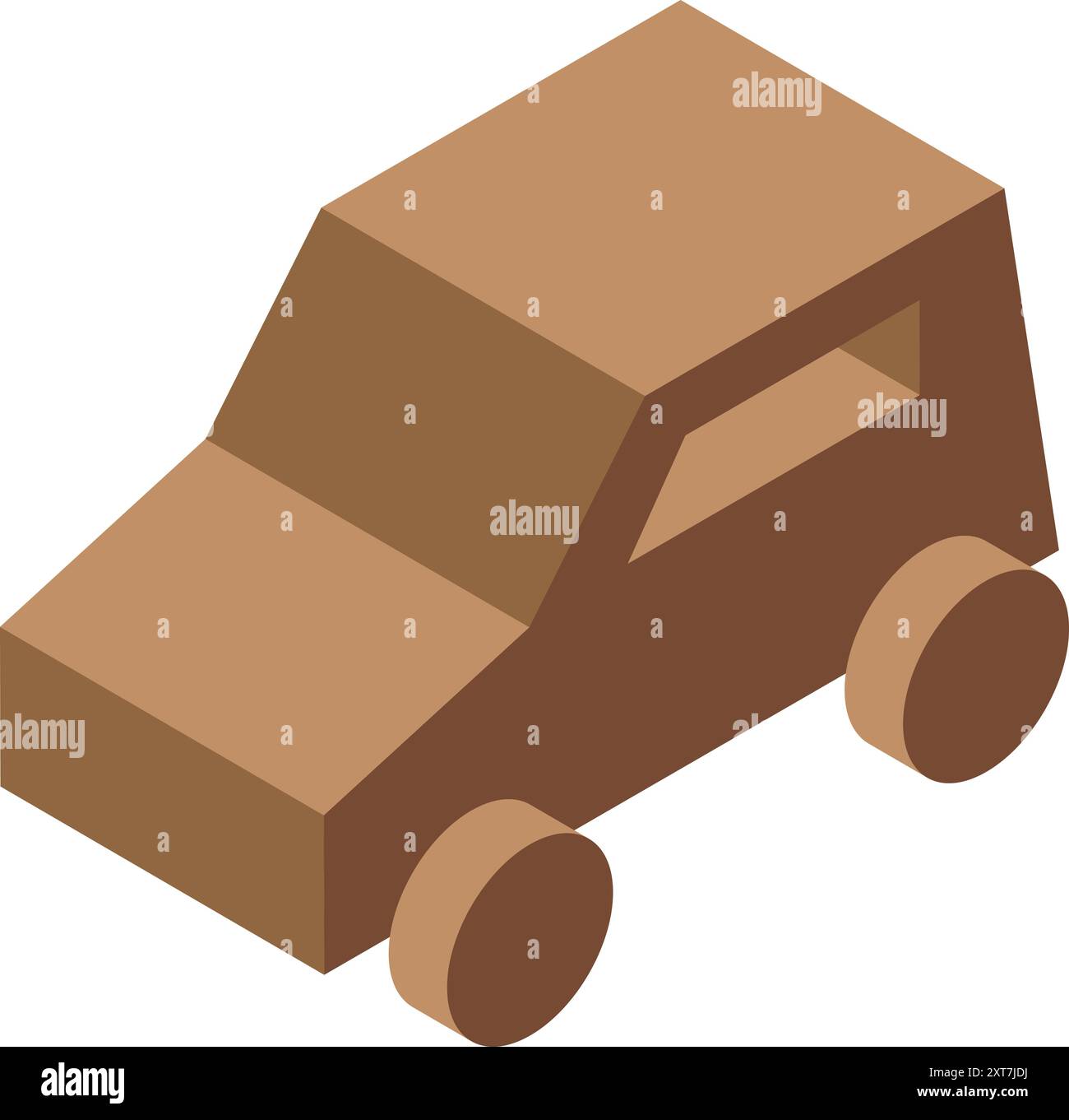 Cardboard car model in isometric view, perfect for illustrating diy ...