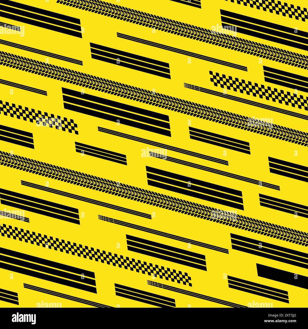 Sport flags lines black and yellow Stock Vector