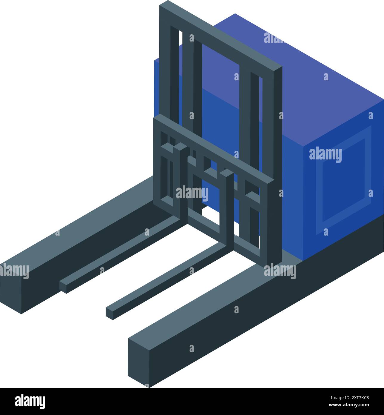 Forklift is lifting heavy load for loading in warehouse storage Stock ...