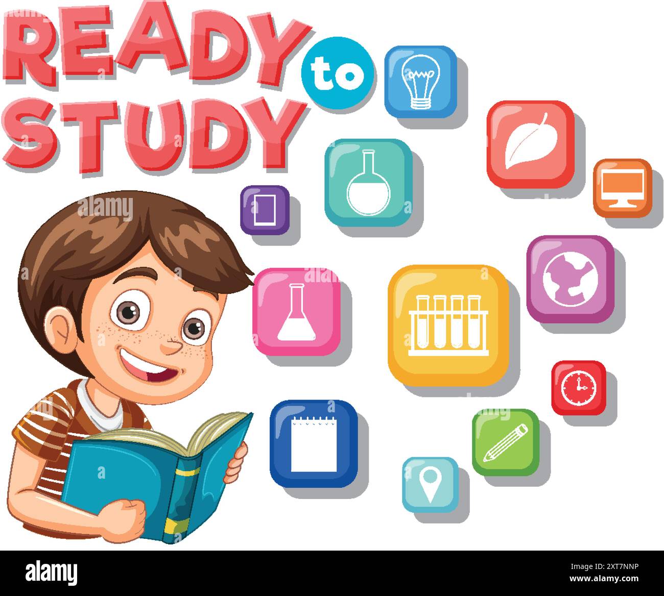 Child book educational icons hi-res stock photography and images - Alamy