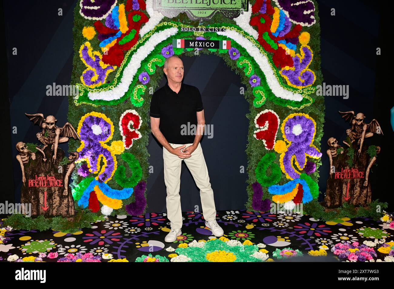 American actor Michael Keaton is posing for photos during the