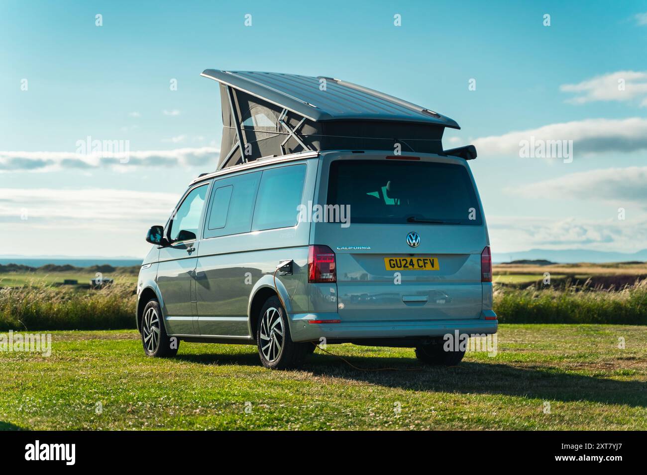A VW California Campervan Parked up at Campsite in Scotland Stock Photo ...