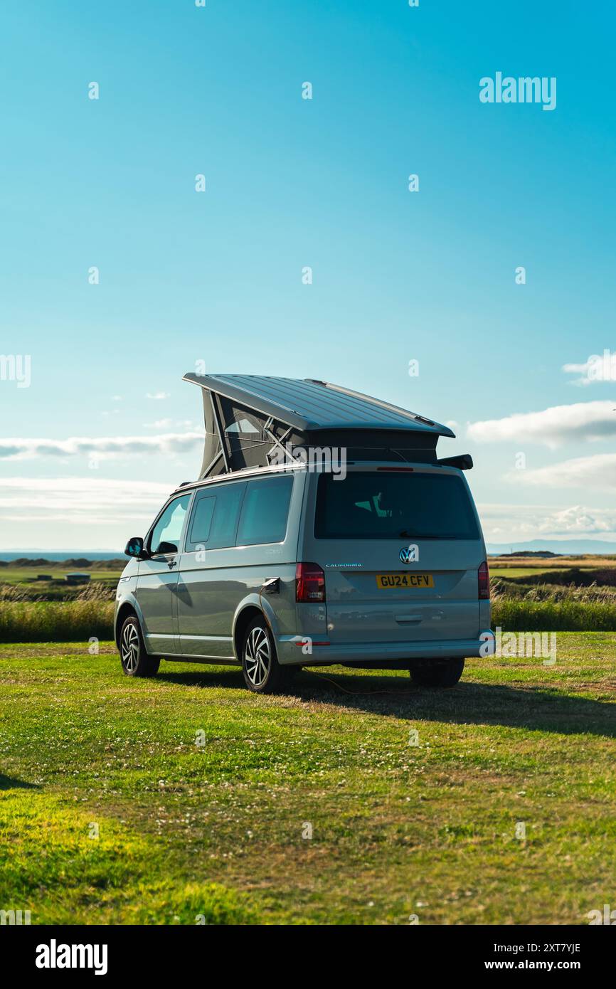 A VW California Campervan Parked up at Campsite in Scotland Stock Photo ...