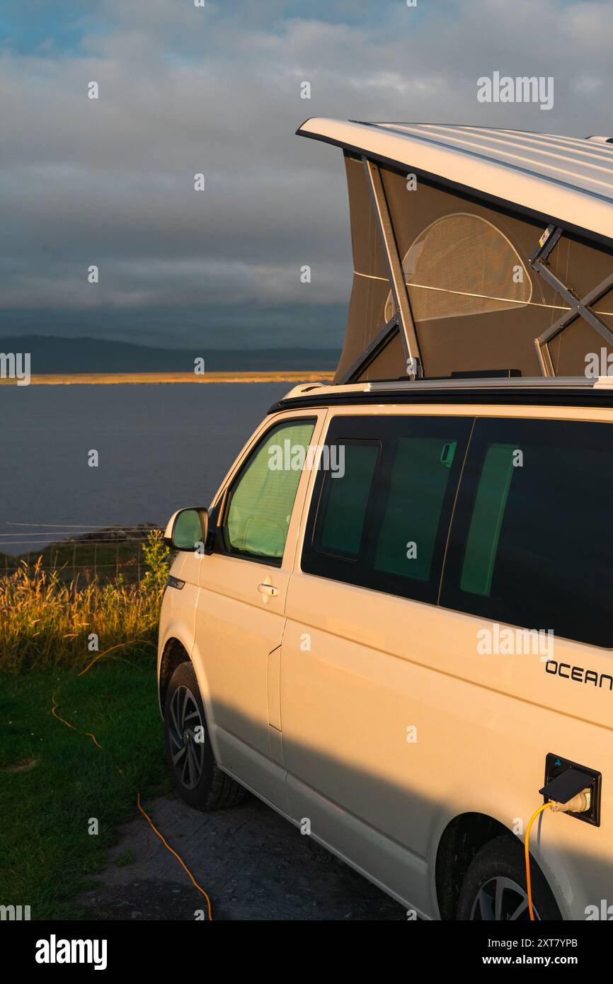 A VW California Campervan Parked up at Campsite in Scotland Stock Photo ...