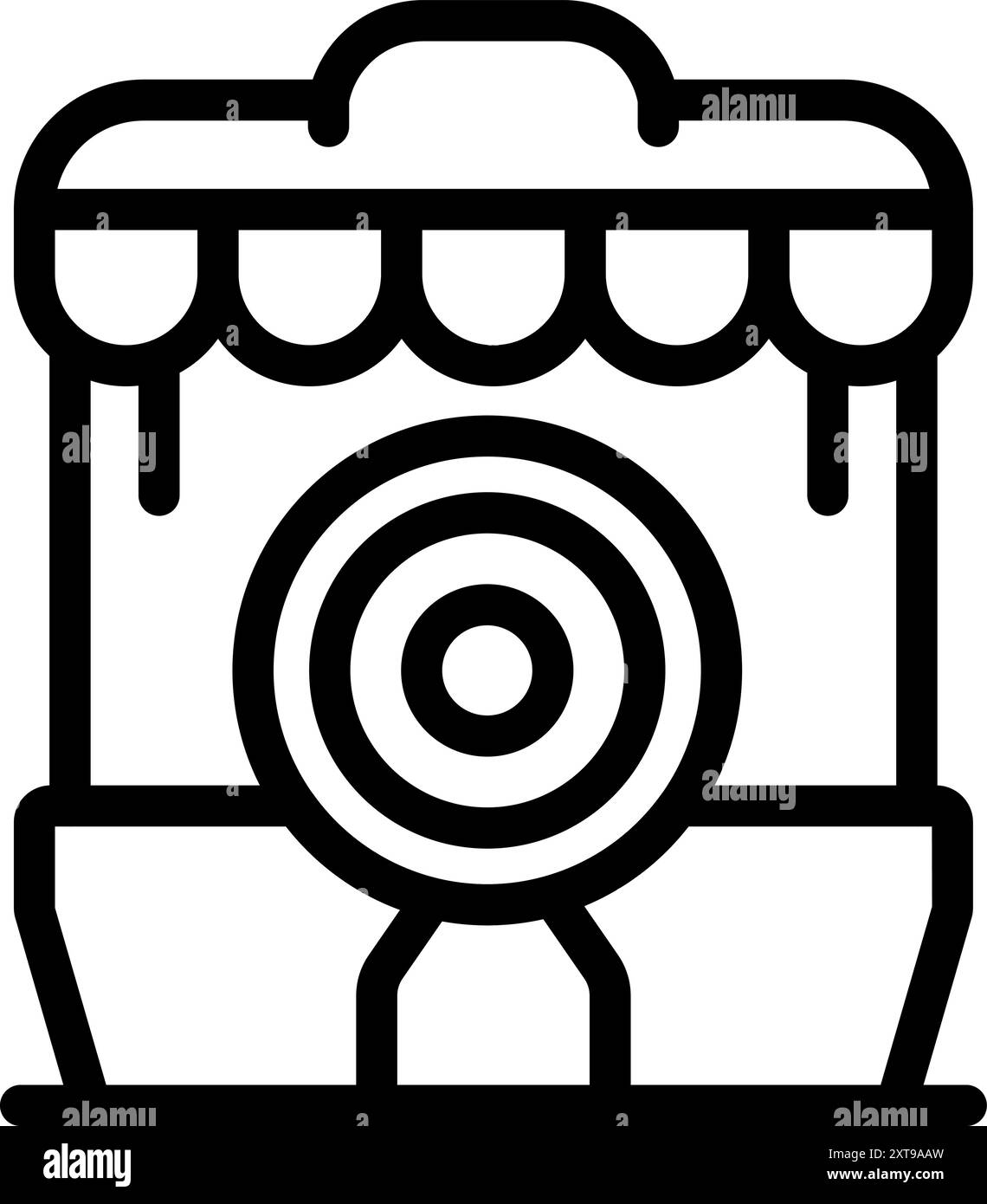 Simple line icon of a shooting range kiosk with a target, perfect for ...